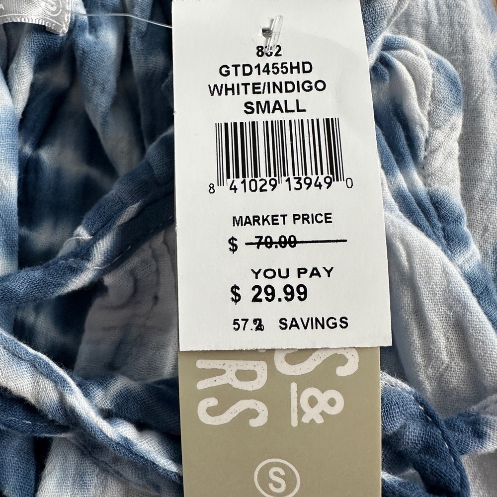Heroes & Dreamers | Women's Tie-Dye Ruffle Neck Sleeveless Top, S - Picture 5 of 6